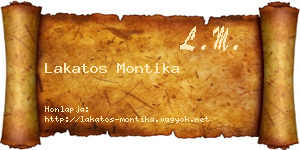 Lakatos Montika névjegykártya